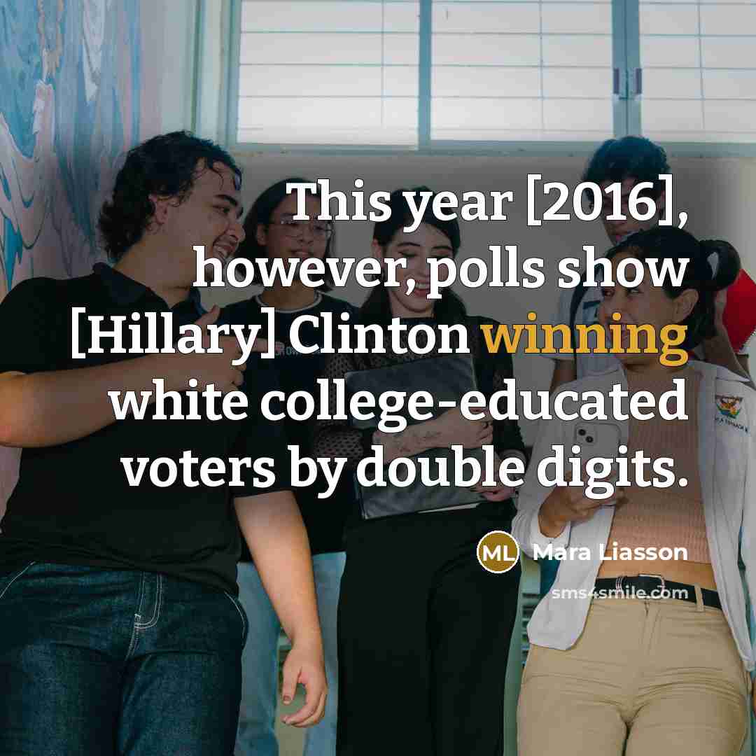 “This year [2016], however, polls show [Hillary] Clinton winning white…” quote by Mara Liasson