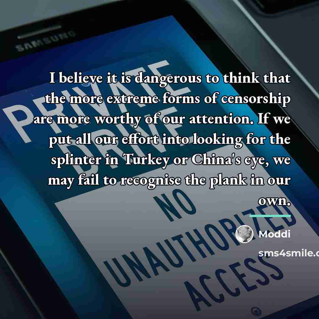“I believe it is dangerous to think that the more…” quote by Moddi