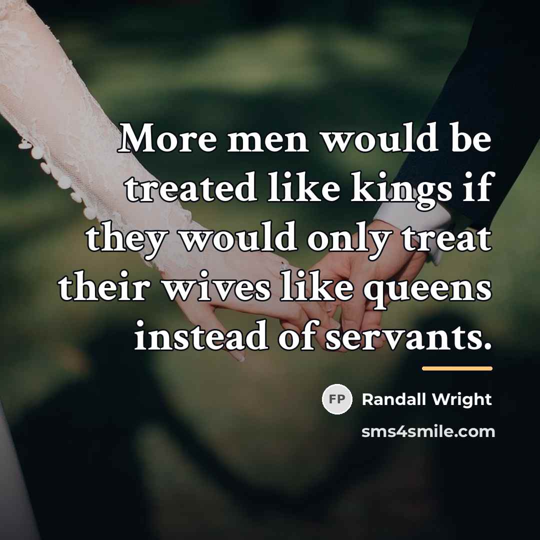 “More men would be treated like kings if they would…” quote by Randall Wright