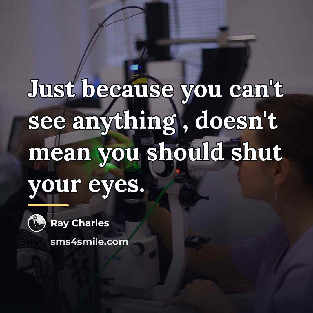 “Just because you can't see anything , doesn't mean you…” quote by Ray Charles