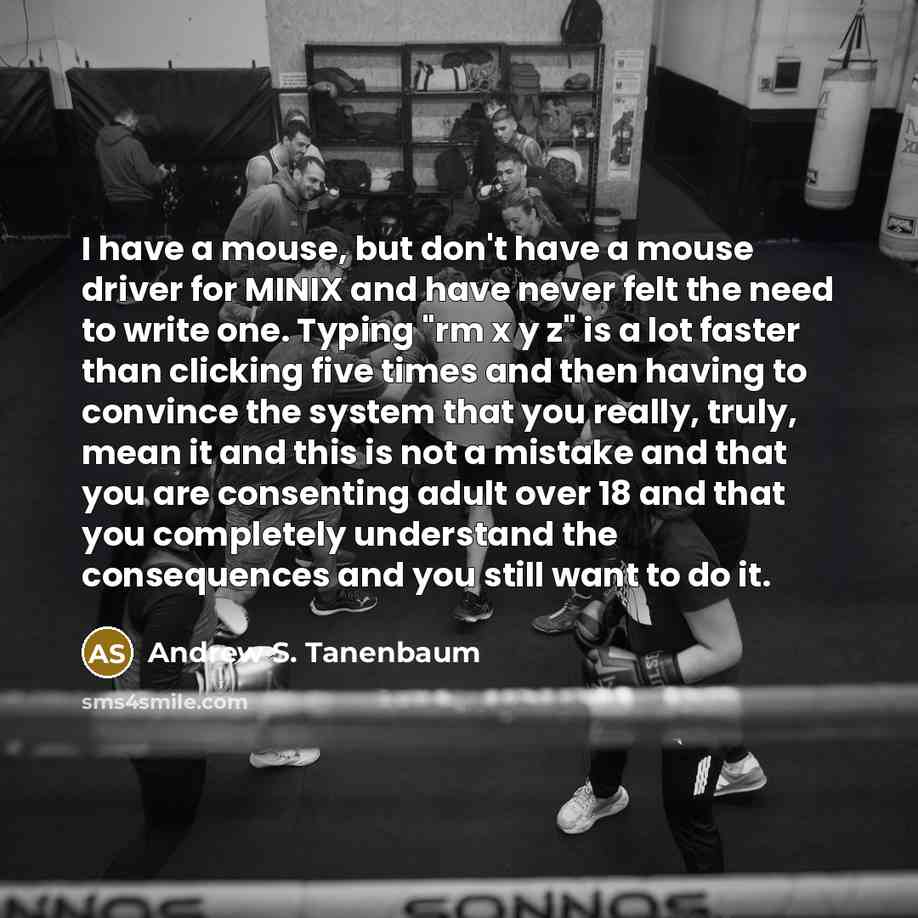 “I have a mouse, but don't have a mouse driver…” quote by Andrew S. Tanenbaum