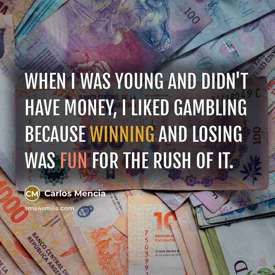 “When I was young and didn't have money, I liked…” quote by Carlos Mencia