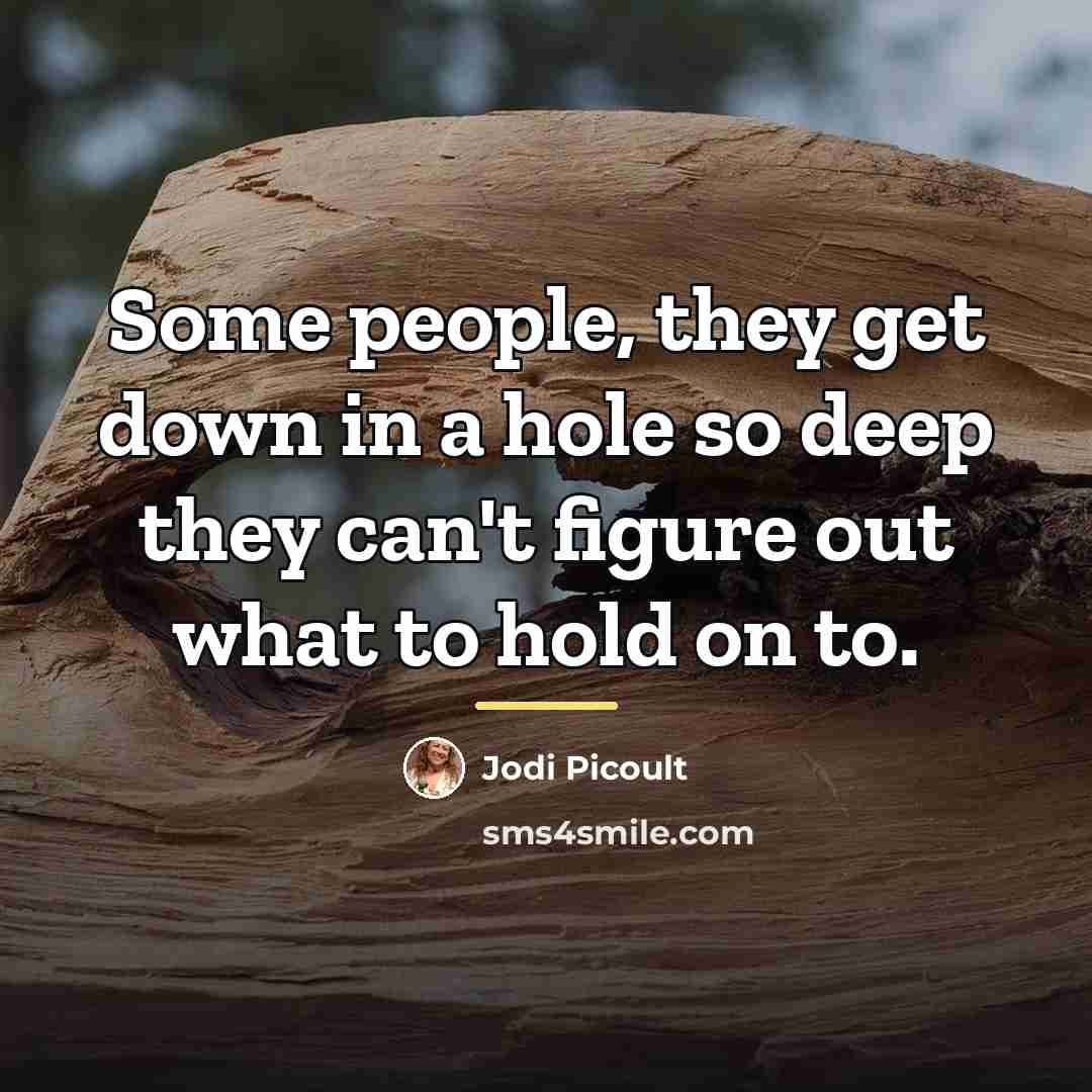 “Some people, they get down in a hole so deep…” quote by Jodi Picoult