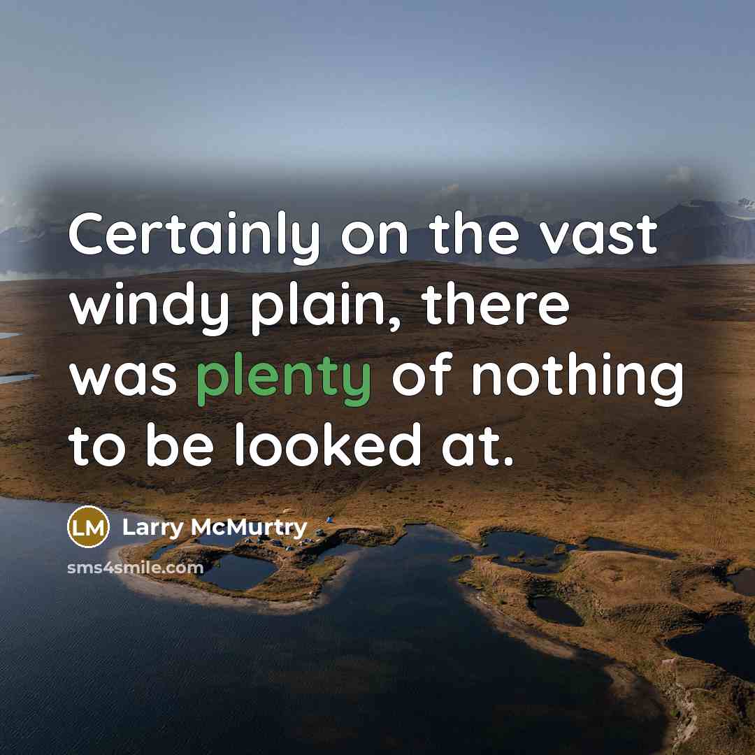 “Certainly on the vast windy plain, there was plenty of…” quote by Larry McMurtry