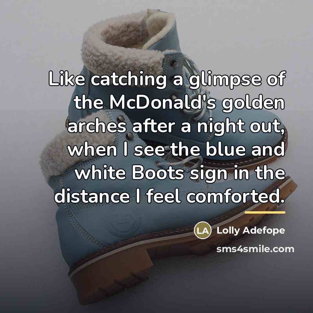 “Like catching a glimpse of the McDonald's golden arches after…” quote by Lolly Adefope