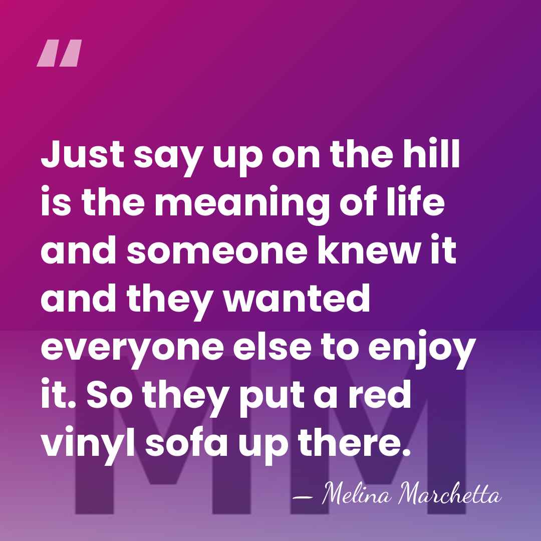 Just say up on the hill is the meaning of life and&hellip; - Melina Marchetta
