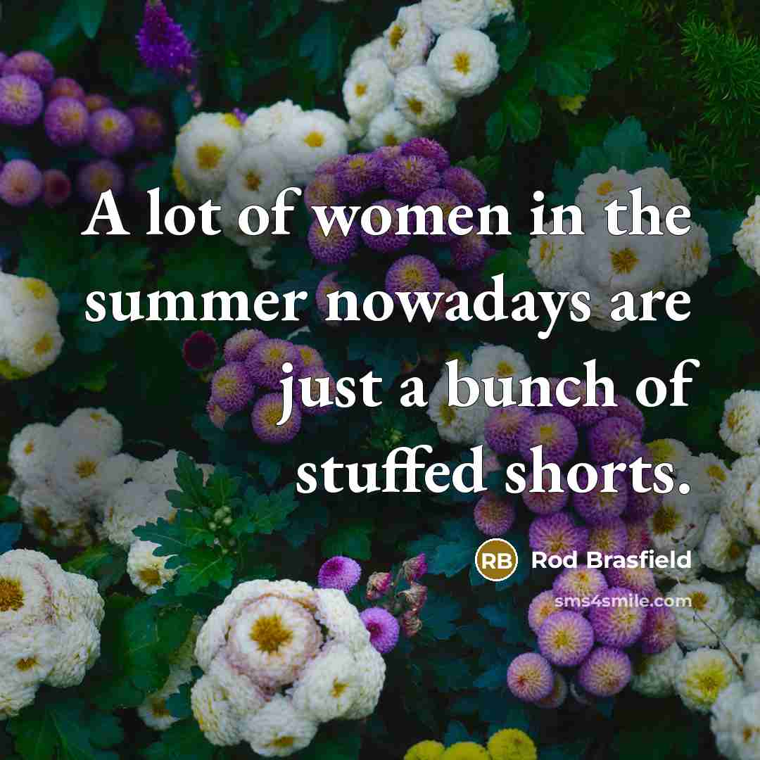 “A lot of women in the summer nowadays are just a bunch of stuffed shorts.” quote by Rod Brasfield