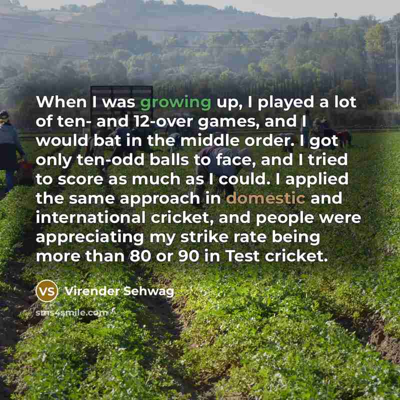 “When I was growing up, I played a lot of…” quote by Virender Sehwag