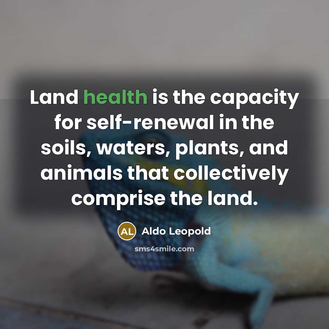 “Land health is the capacity for self-renewal in the soils,…” quote by Aldo Leopold