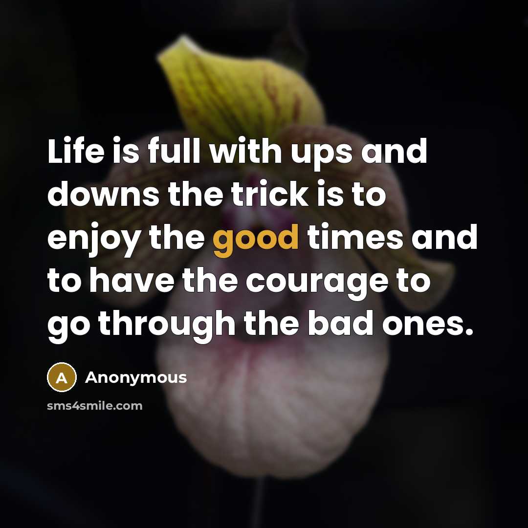 “Life is full with ups and downs the trick is…” quote by Anonymous