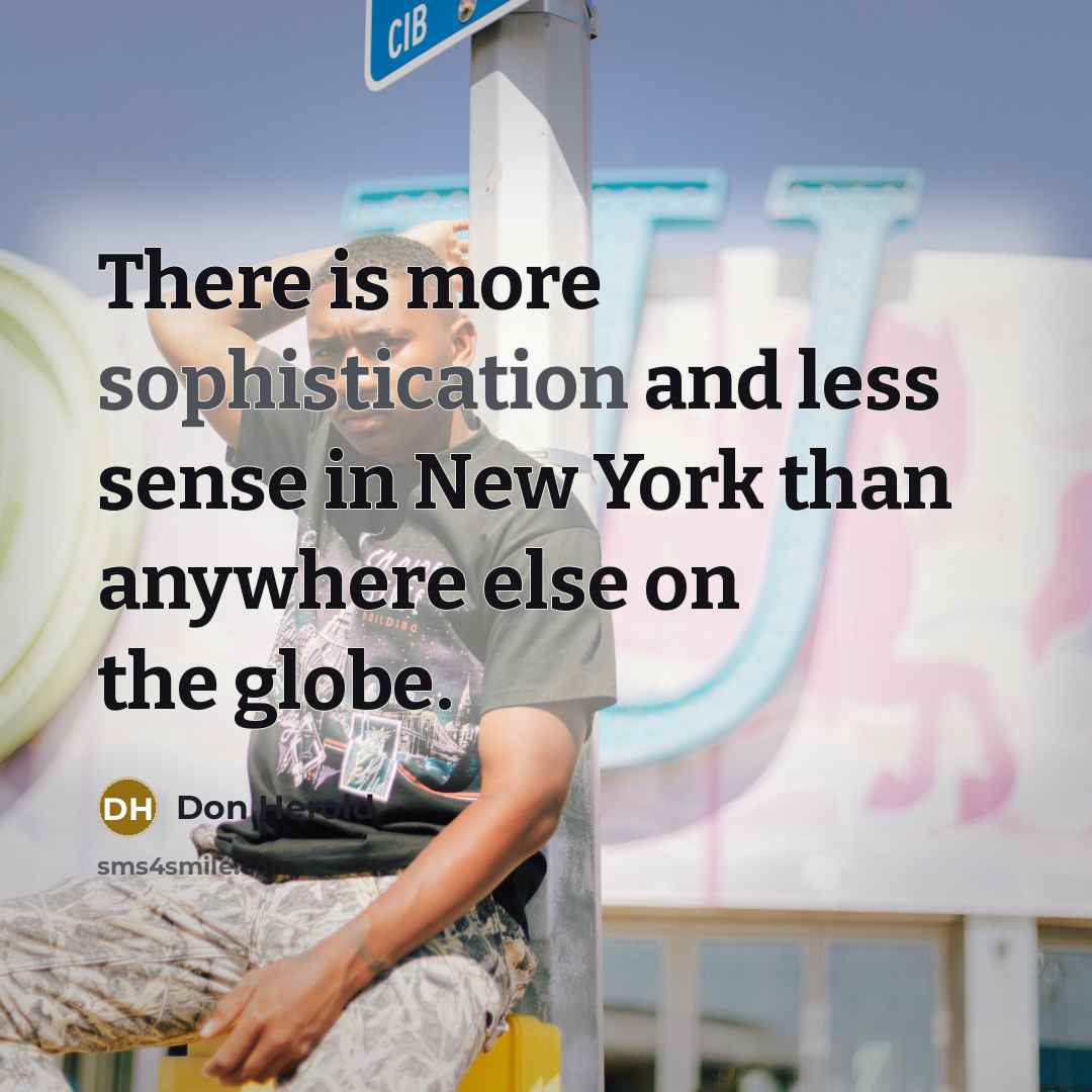 “There is more sophistication and less sense in New York…” quote by Don Herold