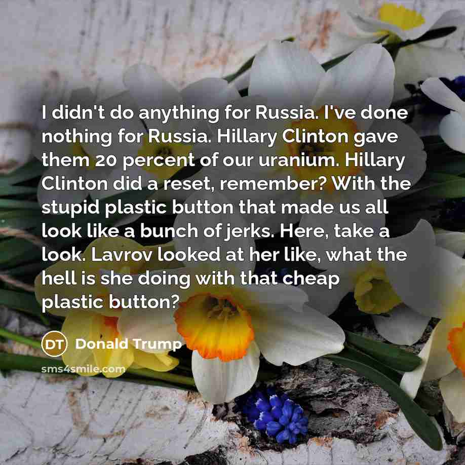 “I didn't do anything for Russia. I've done nothing for…” quote by Donald Trump