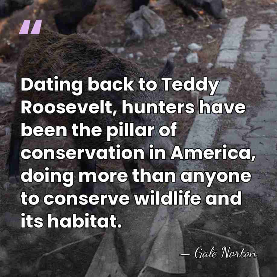 Dating back to Teddy Roosevelt, hunters have been the pillar of conservation&hellip; - Gale Norton