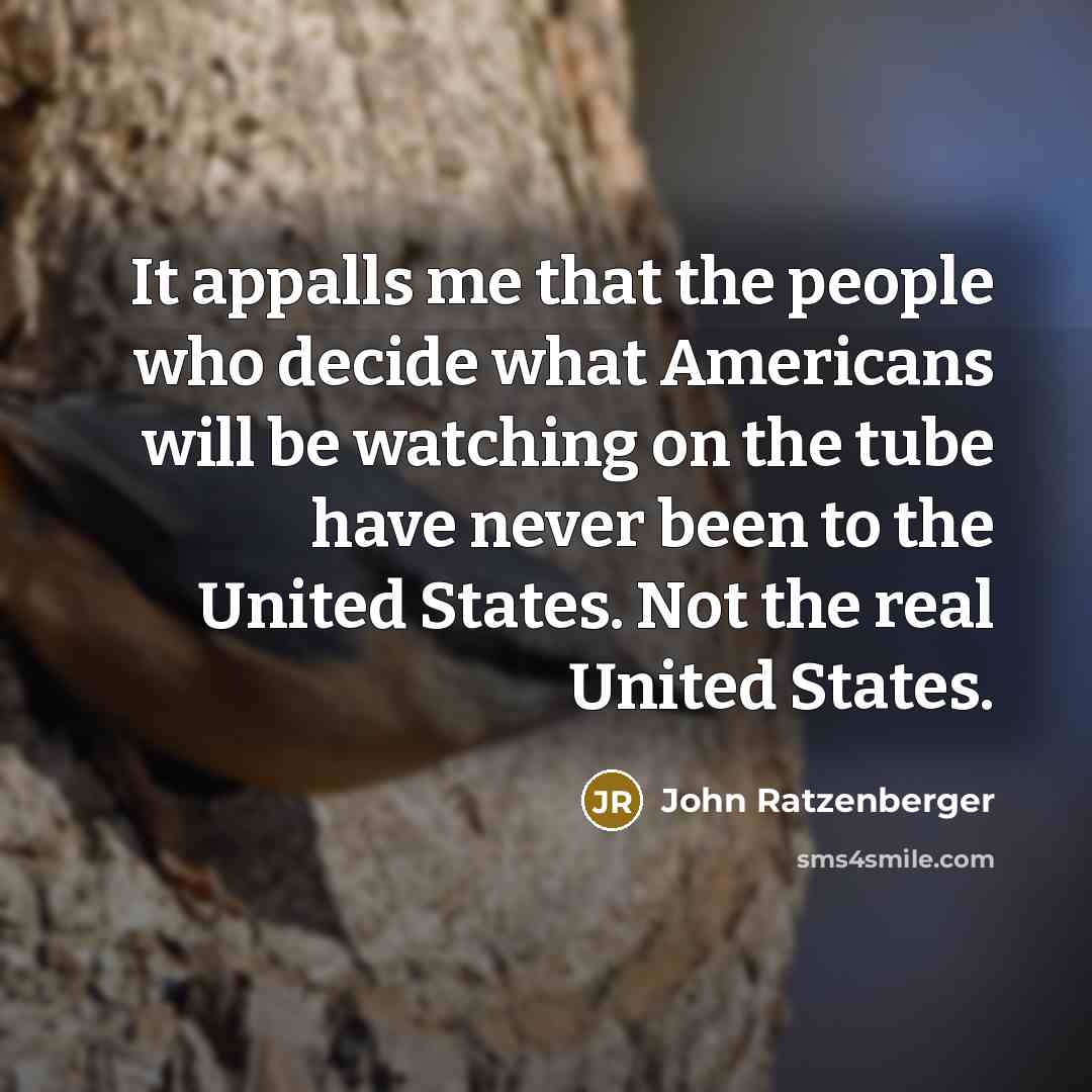 “It appalls me that the people who decide what Americans will be watching on the tube have never been to the United States. Not the real United States.” quote by John Ratzenberger