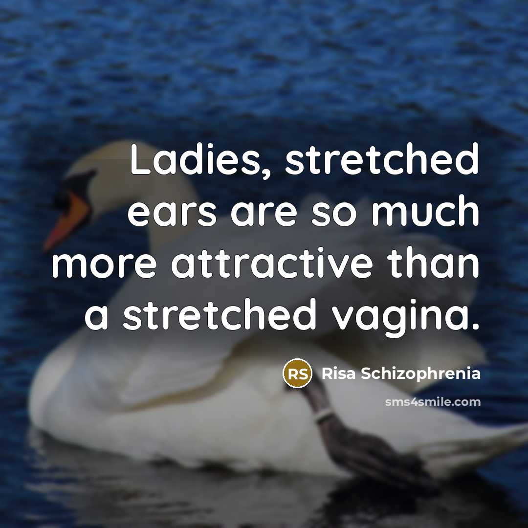 “Ladies, stretched ears are so much more attractive than a…” quote by Risa Schizophrenia