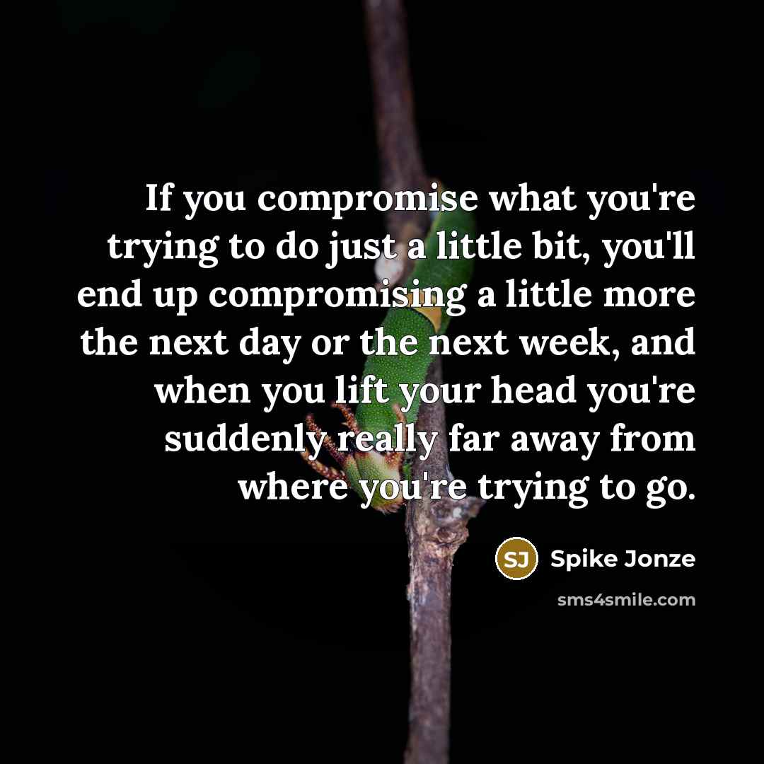 “If you compromise what you're trying to do just a…” quote by Spike Jonze