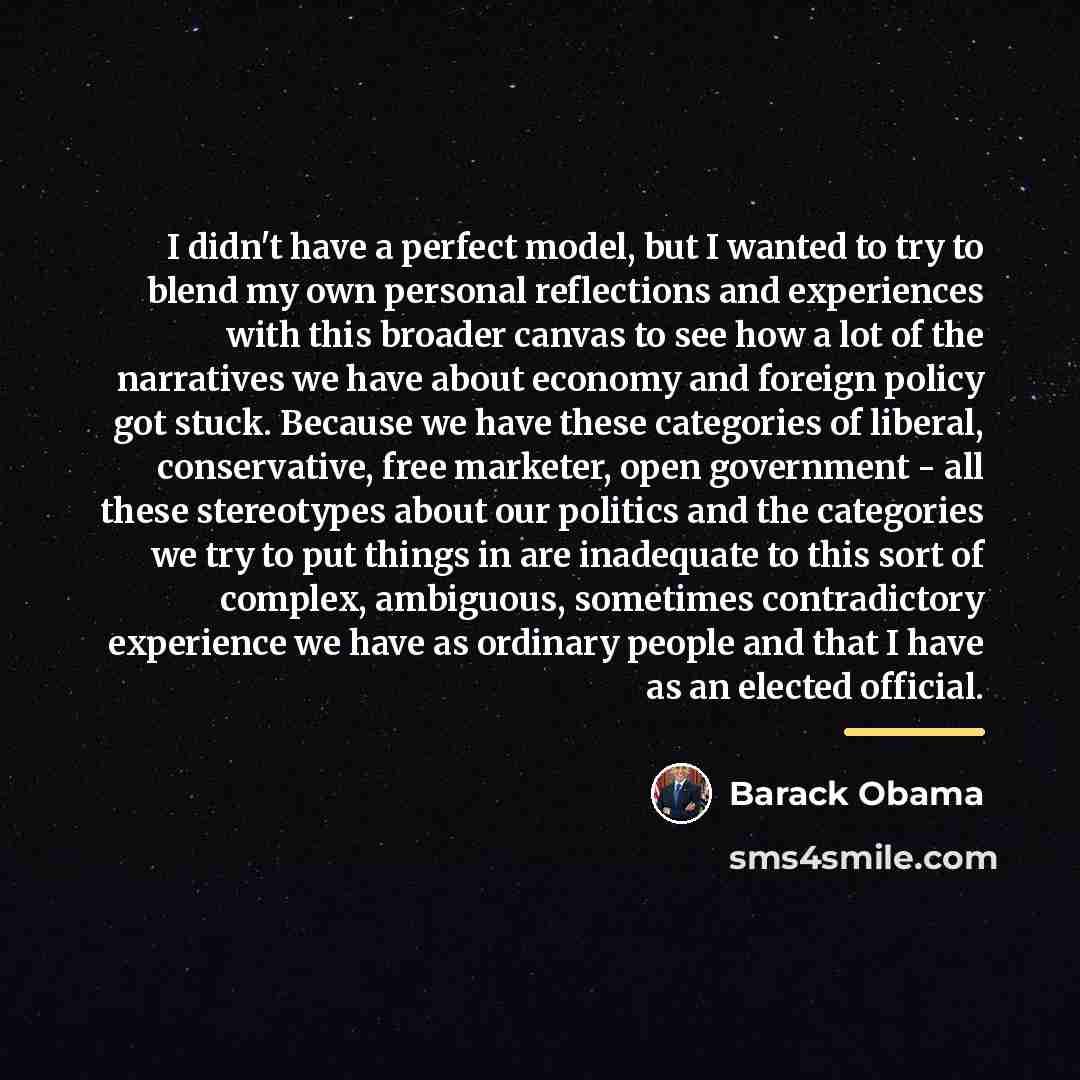 “I didn't have a perfect model, but I wanted to…” quote by Barack Obama