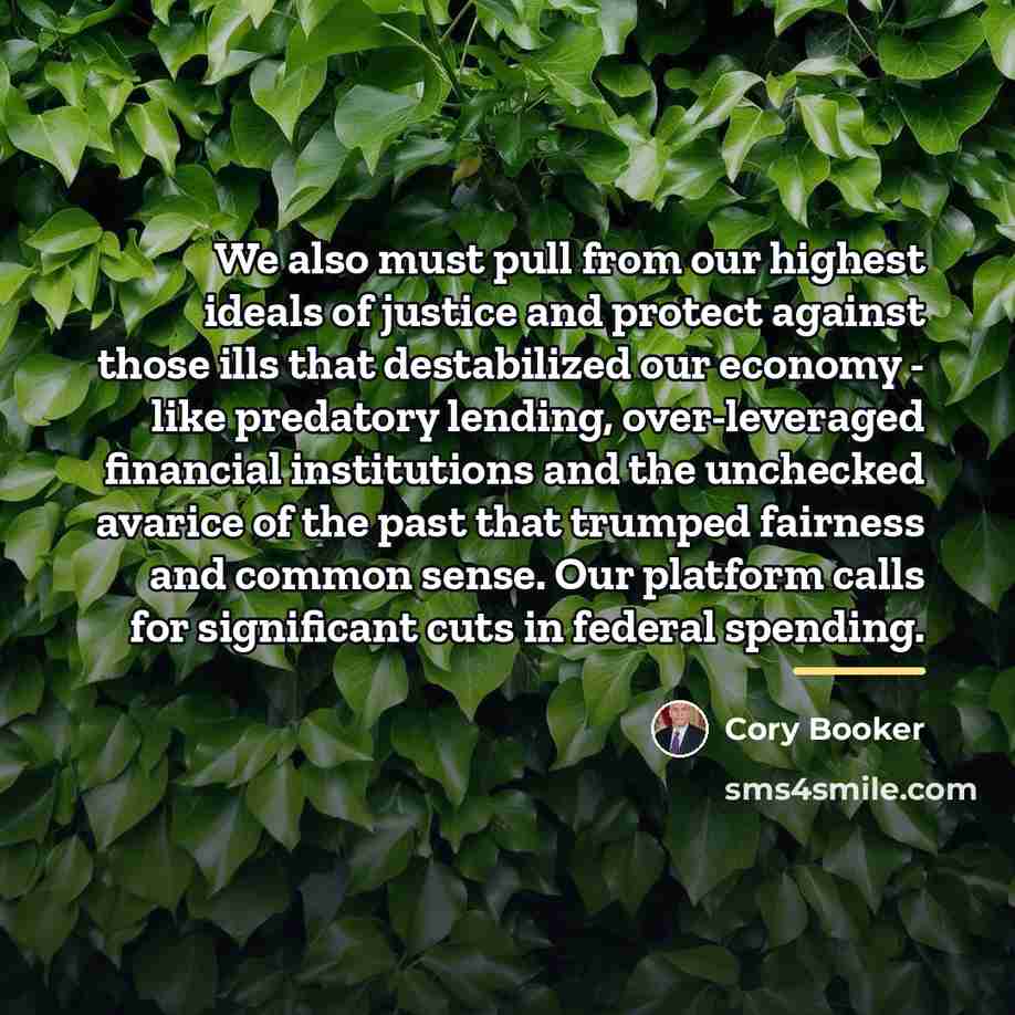 “We also must pull from our highest ideals of justice…” quote by Cory Booker