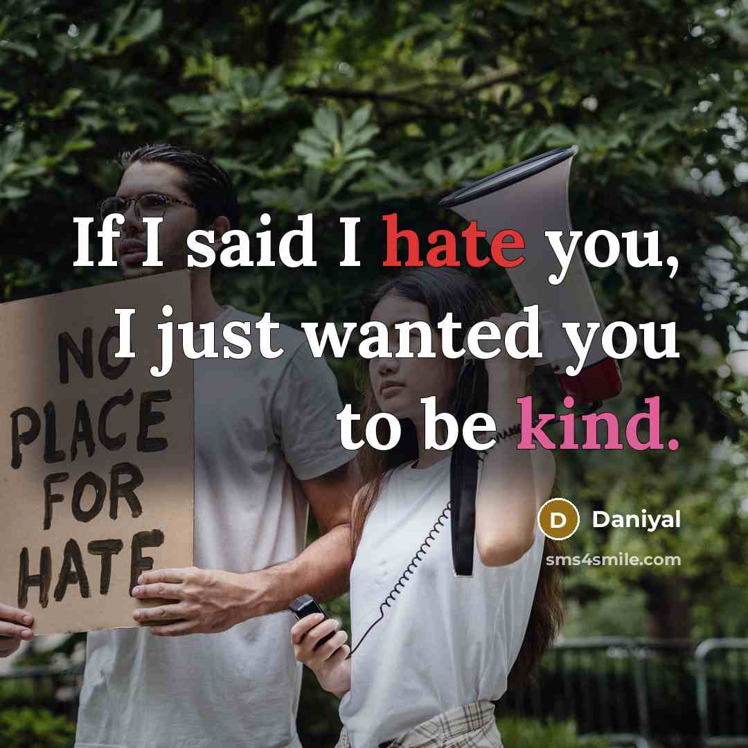 “If I said I hate you, I just wanted you to be kind.” quote by Daniyal