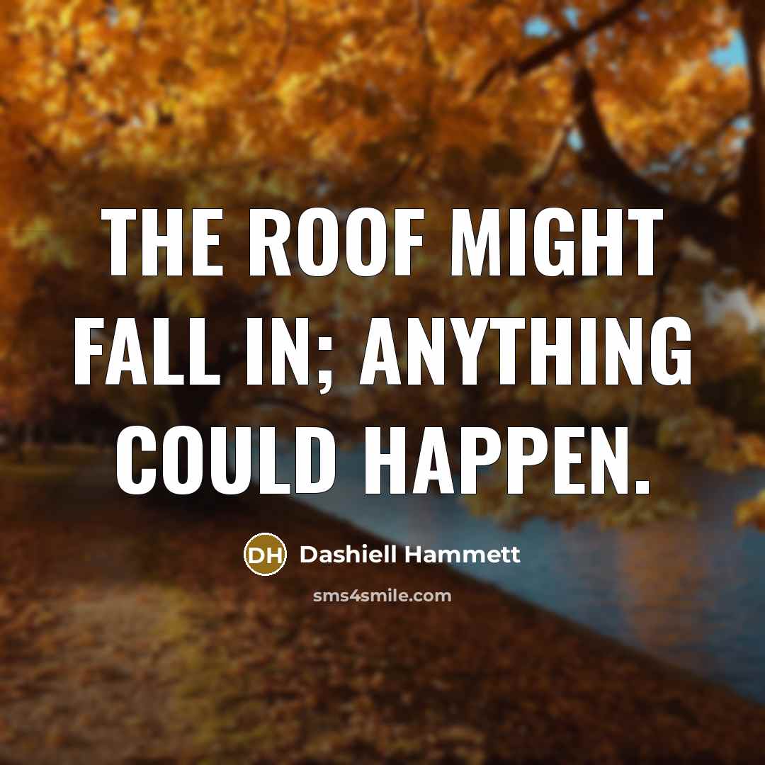 “The roof might fall in; anything could happen.…” quote by Dashiell Hammett