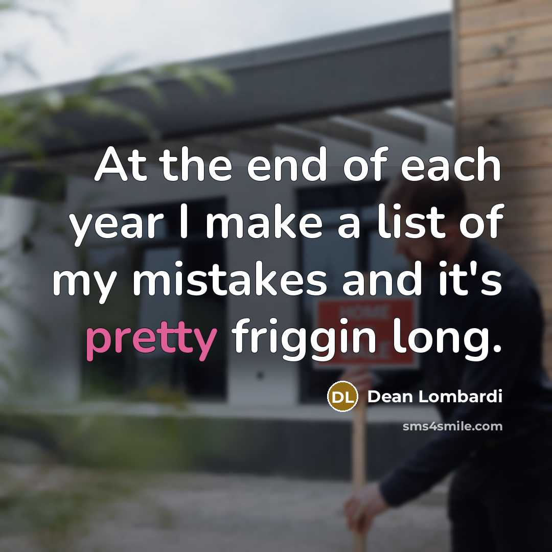 “At the end of each year I make a list…” quote by Dean Lombardi