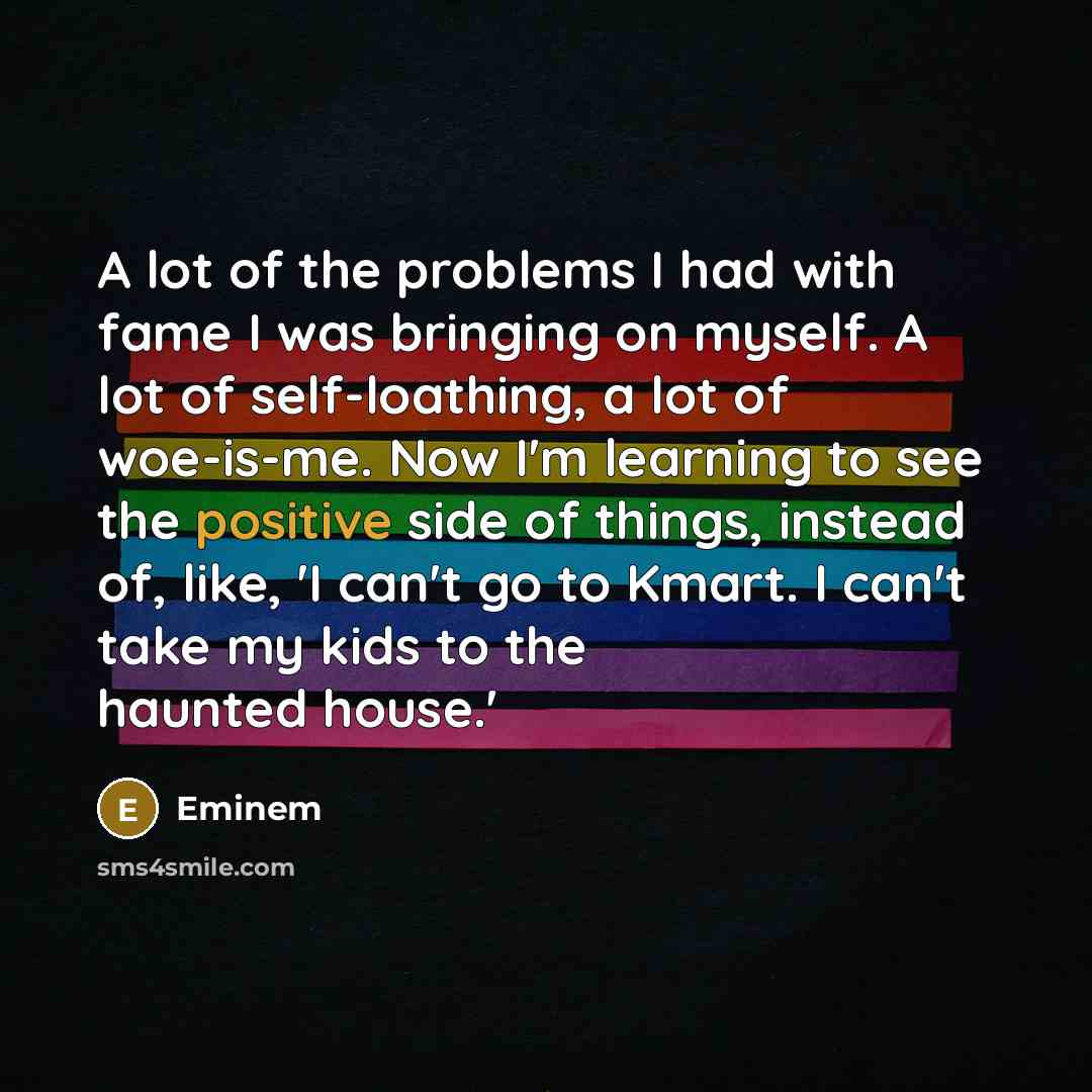 “A lot of the problems I had with fame I…” quote by Eminem