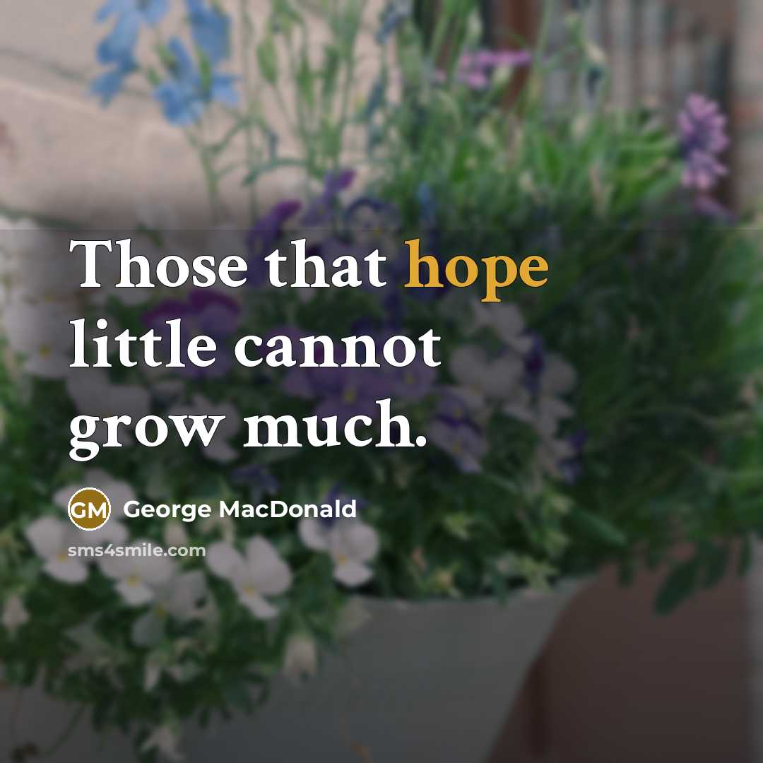 “Those that hope little cannot grow much.…” quote by George MacDonald