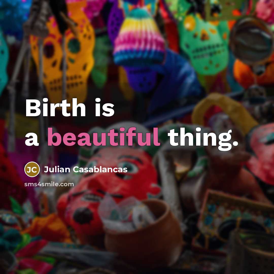 “Birth is a beautiful thing.…” quote by Julian Casablancas