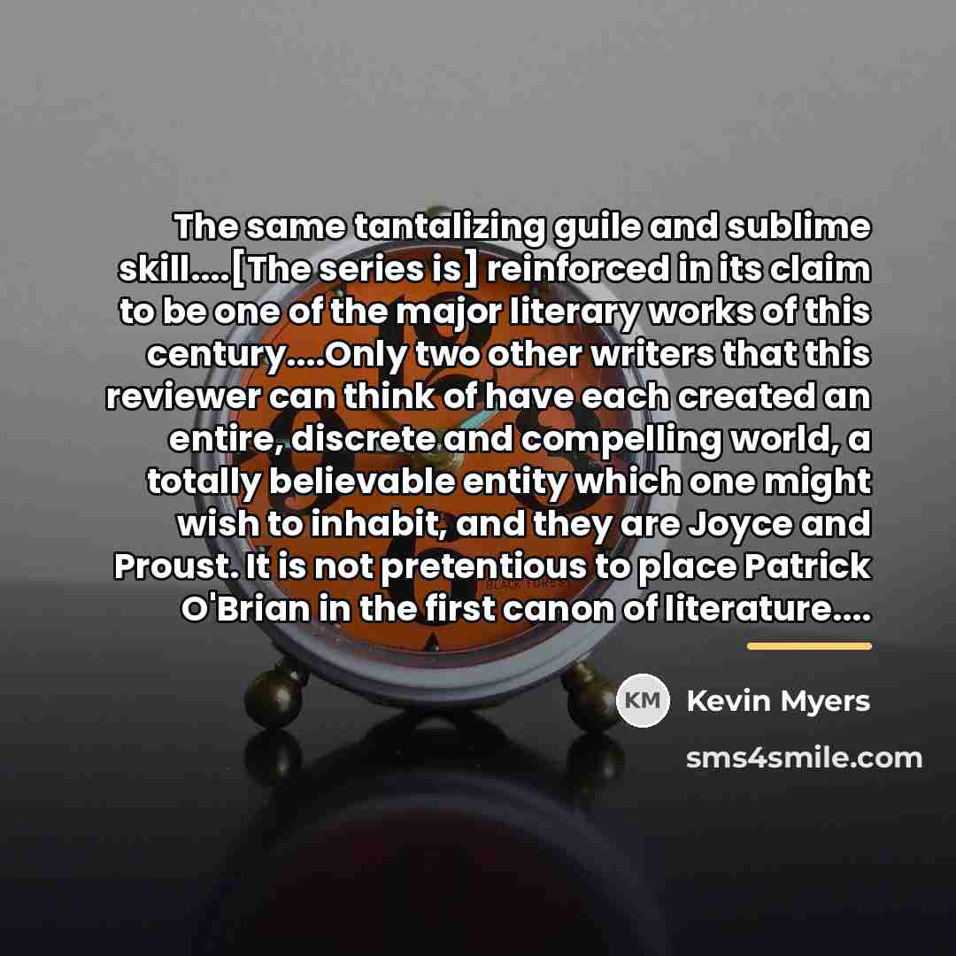 “The same tantalizing guile and sublime skill....[The series is] reinforced…” quote by Kevin Myers