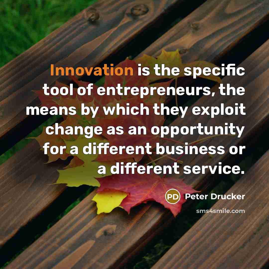 “Innovation is the specific tool of entrepreneurs, the means by…” quote by Peter Drucker