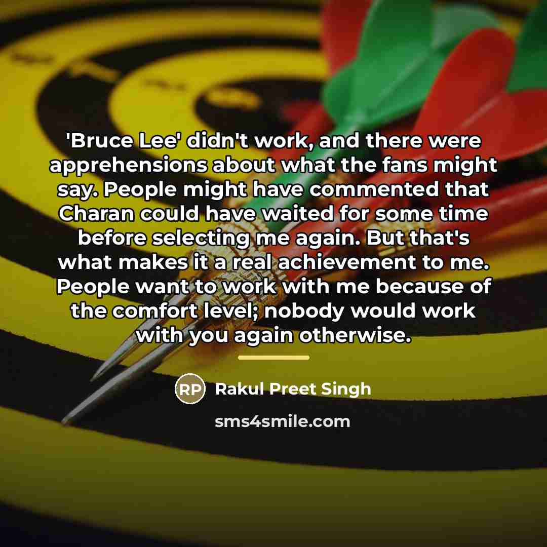 “'Bruce Lee' didn't work, and there were apprehensions about what…” quote by Rakul Preet Singh