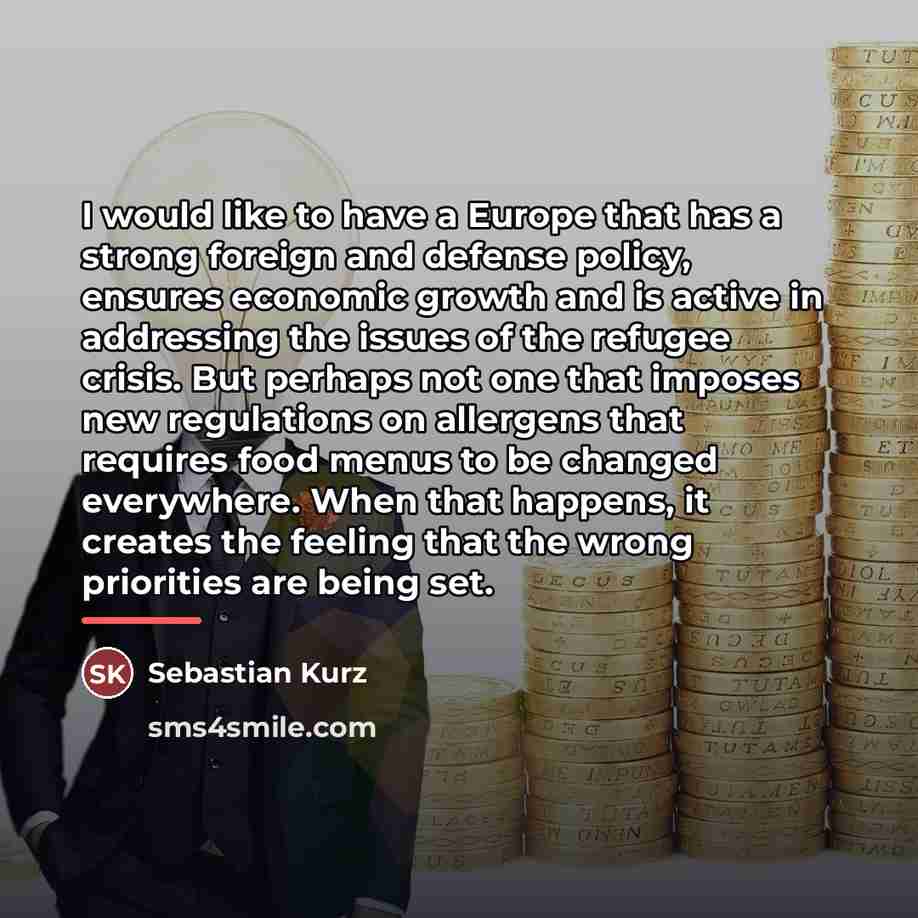 “I would like to have a Europe that has a…” quote by Sebastian Kurz