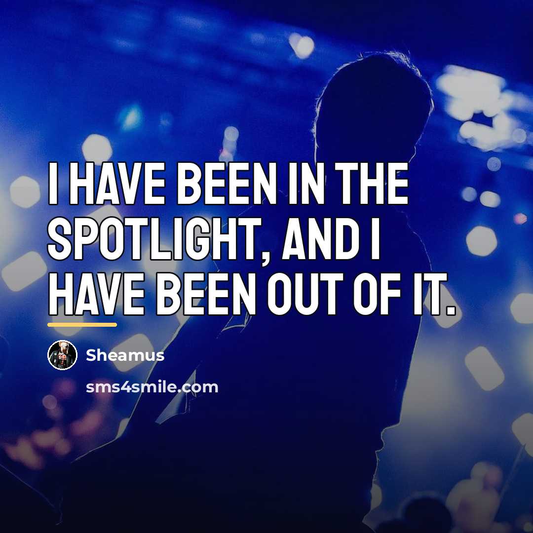 “I have been in the spotlight, and I have been…” quote by Sheamus