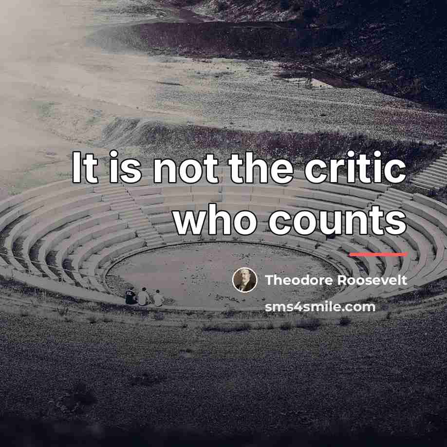 “It is not the critic who counts…” quote by Theodore Roosevelt
