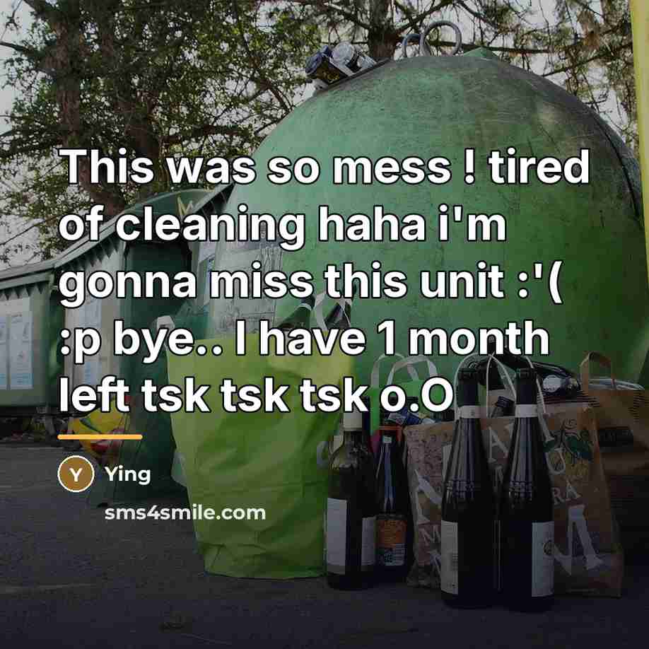 “This was so mess ! tired of cleaning haha i'm…” quote by Ying