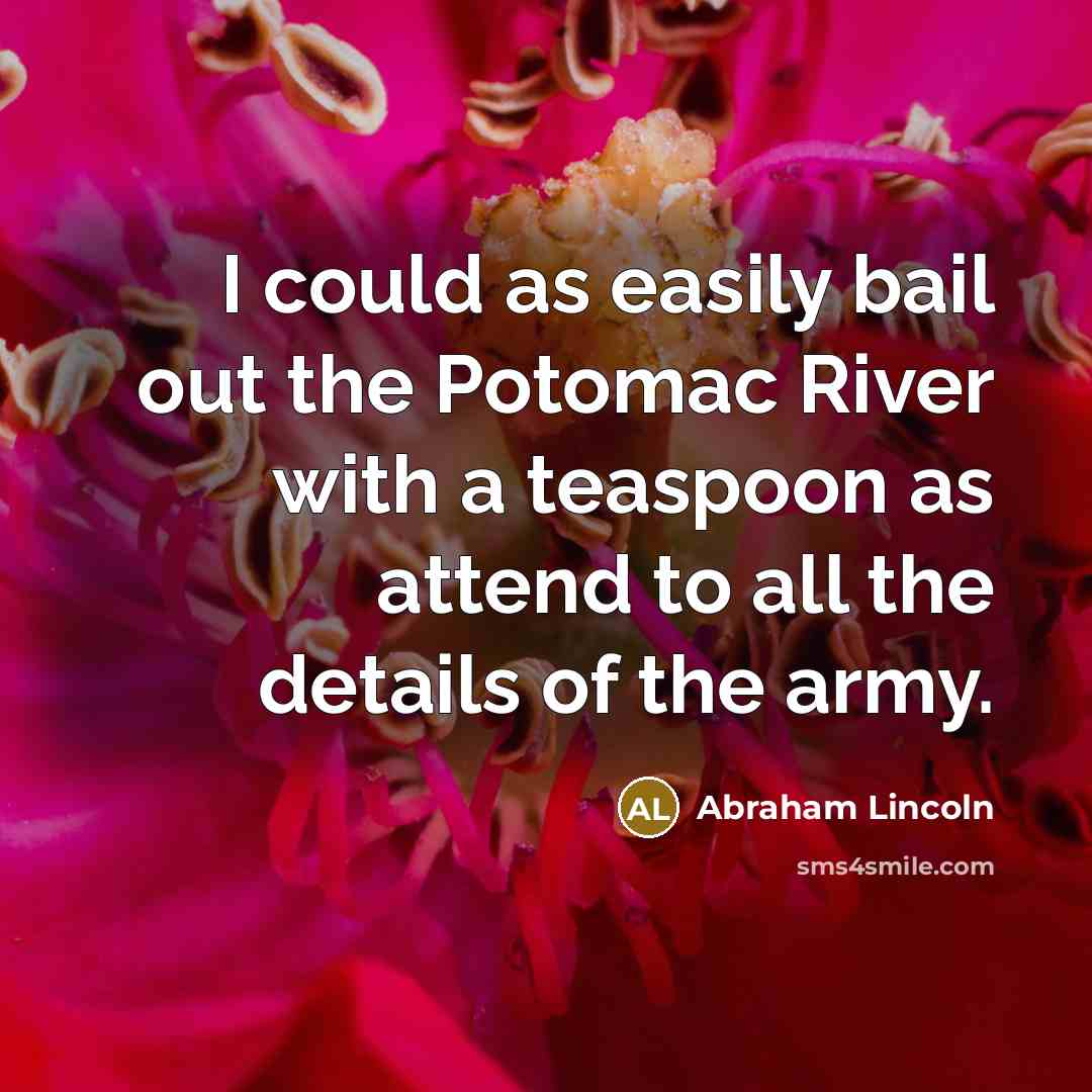 “I could as easily bail out the Potomac River with…” quote by Abraham Lincoln