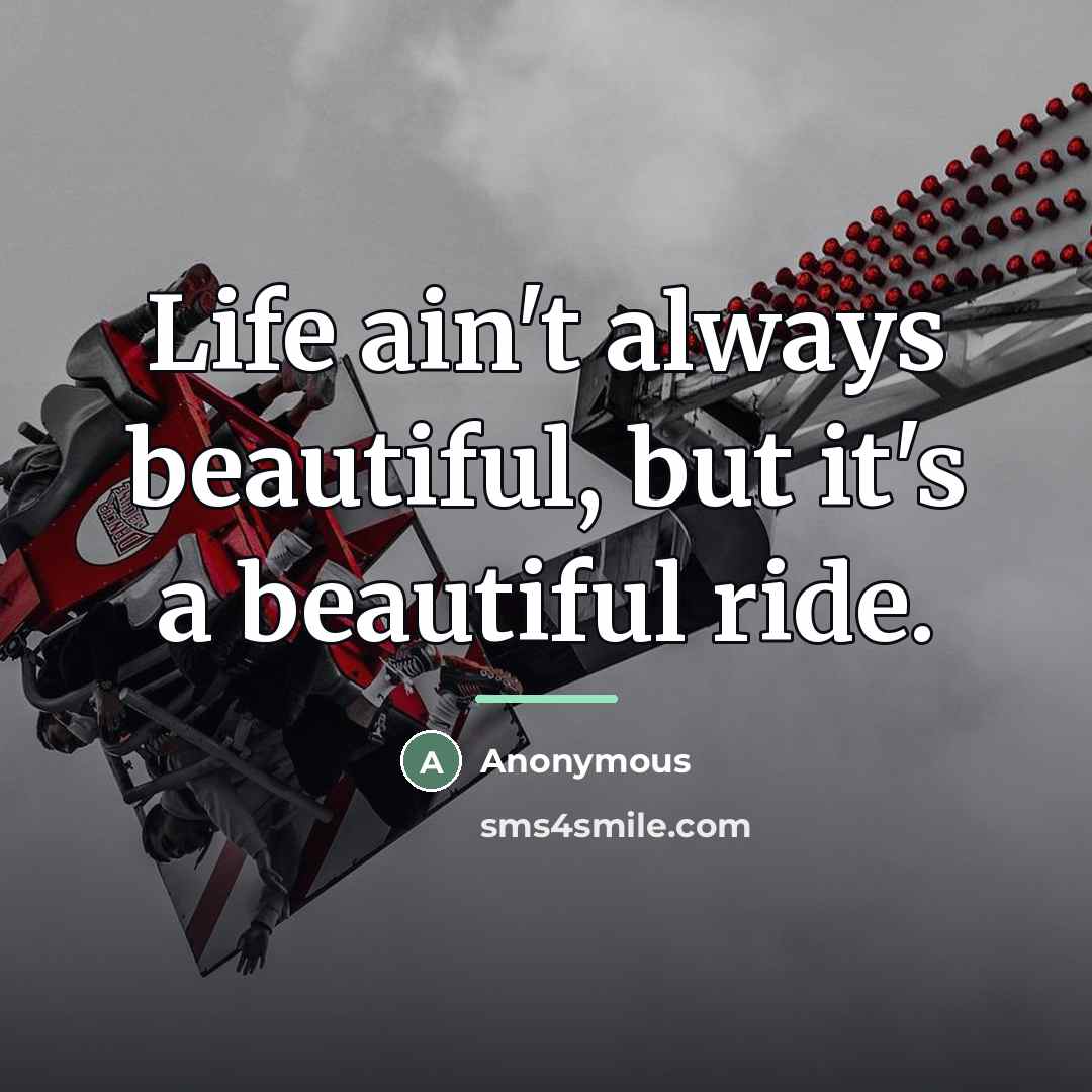 “Life ain't always beautiful, but it's a beautiful ride.…” quote by Anonymous