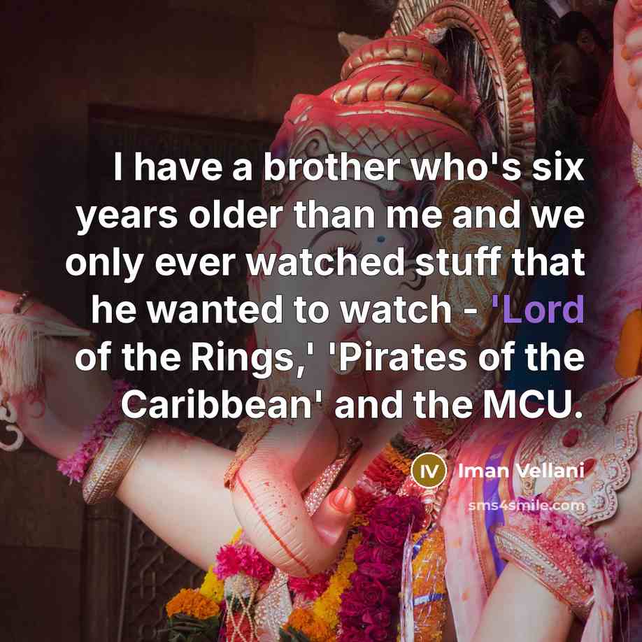 “I have a brother who's six years older than me…” quote by Iman Vellani