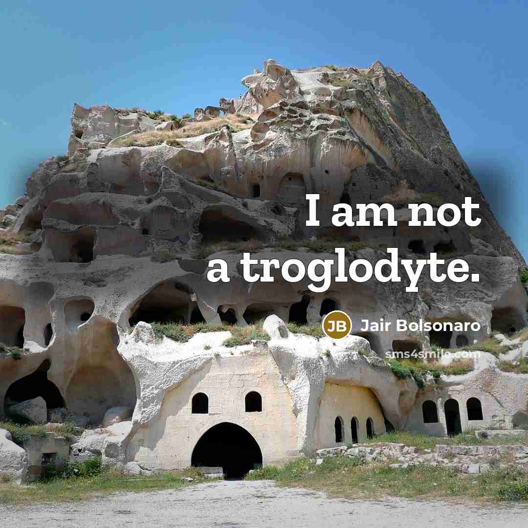 “I am not a troglodyte.…” quote by Jair Bolsonaro