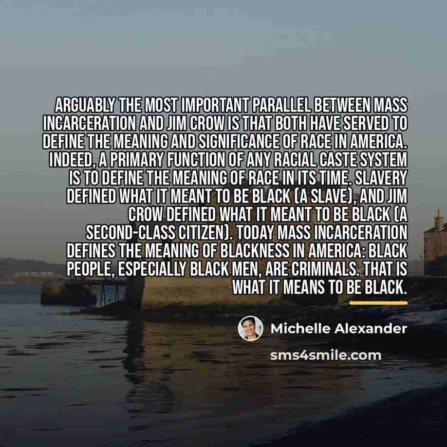 “Arguably the most important parallel between mass incarceration and Jim…” quote by Michelle Alexander