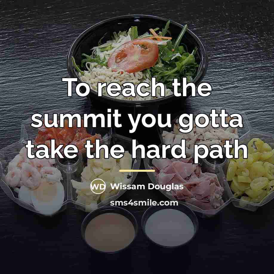 “To reach the summit you gotta take the hard path…” quote by Wissam Douglas