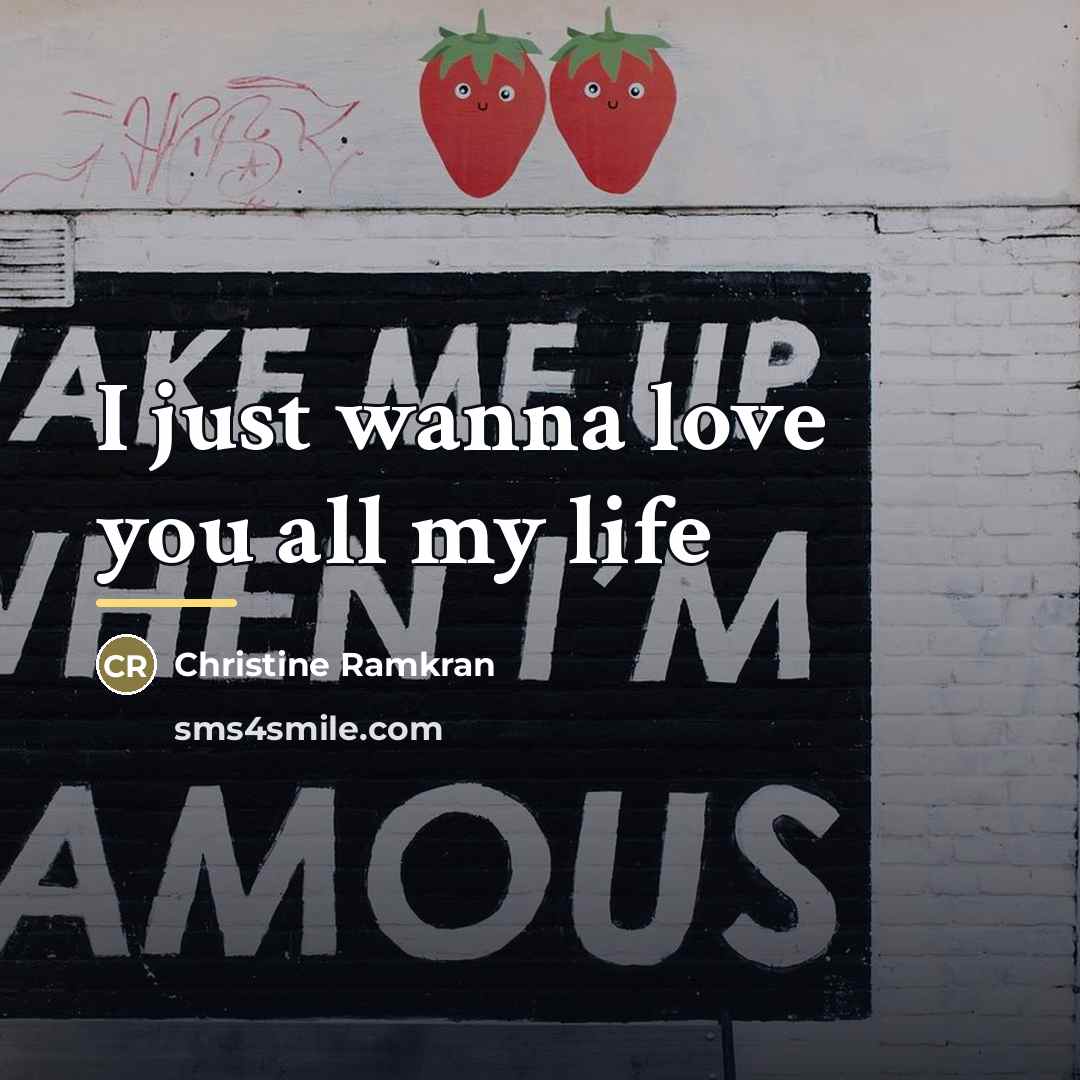 “I just wanna love you all my life…” quote by Christine Ramkran