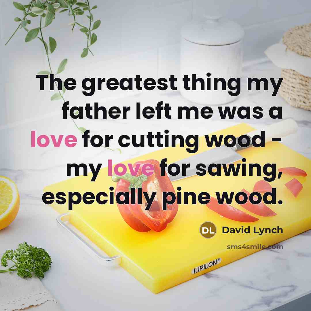 “The greatest thing my father left me was a love…” quote by David Lynch