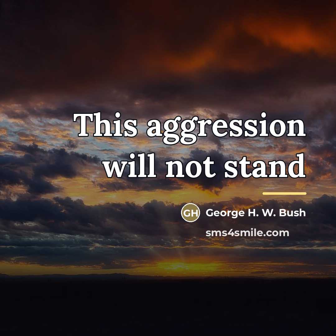 “This aggression will not stand…” quote by George H. W. Bush