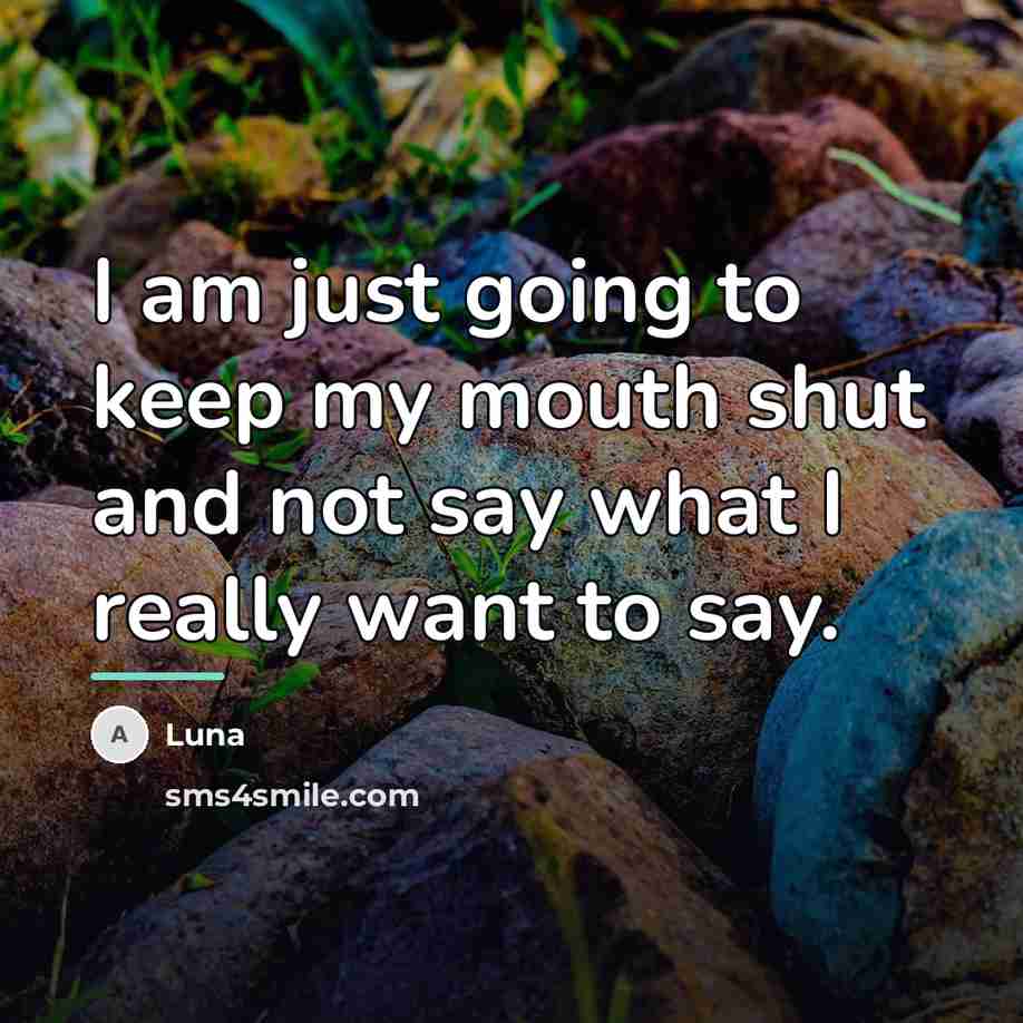 “I am just going to keep my mouth shut and…” quote by Luna