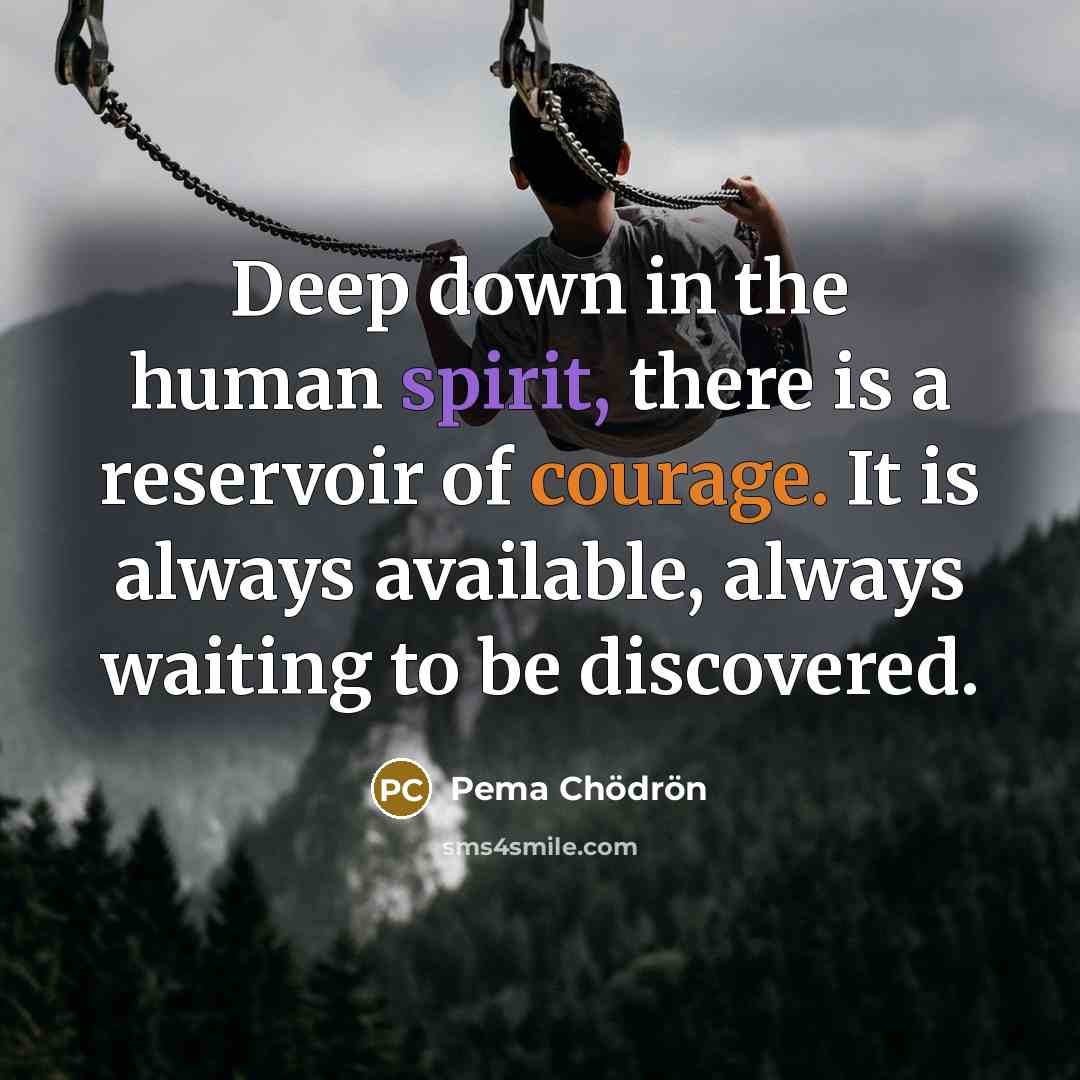 “Deep down in the human spirit, there is a reservoir…” quote by Pema Chodron