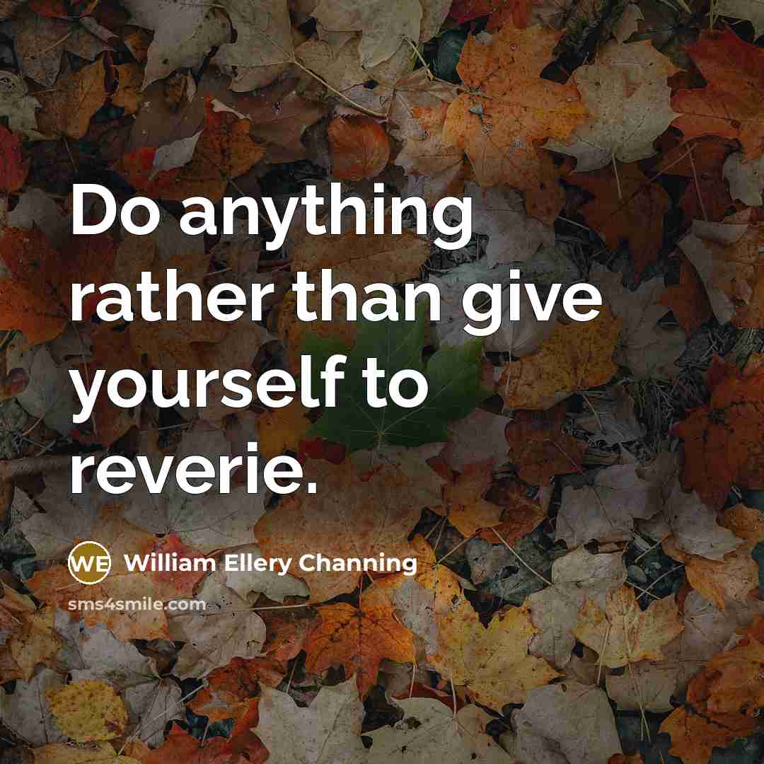 “Do anything rather than give yourself to reverie.…” quote by William Ellery Channing