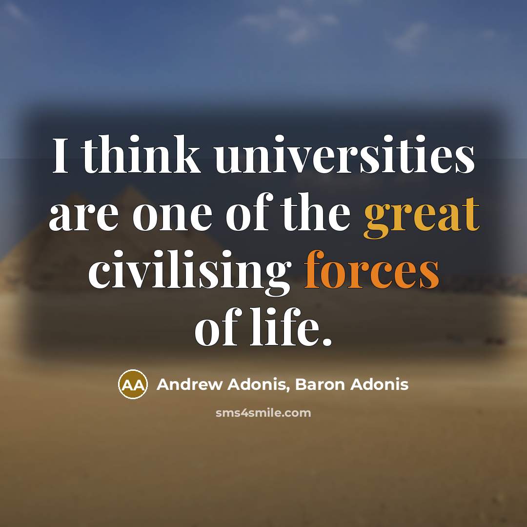 “I think universities are one of the great civilising forces of life.” quote by Andrew Adonis, Baron Adonis