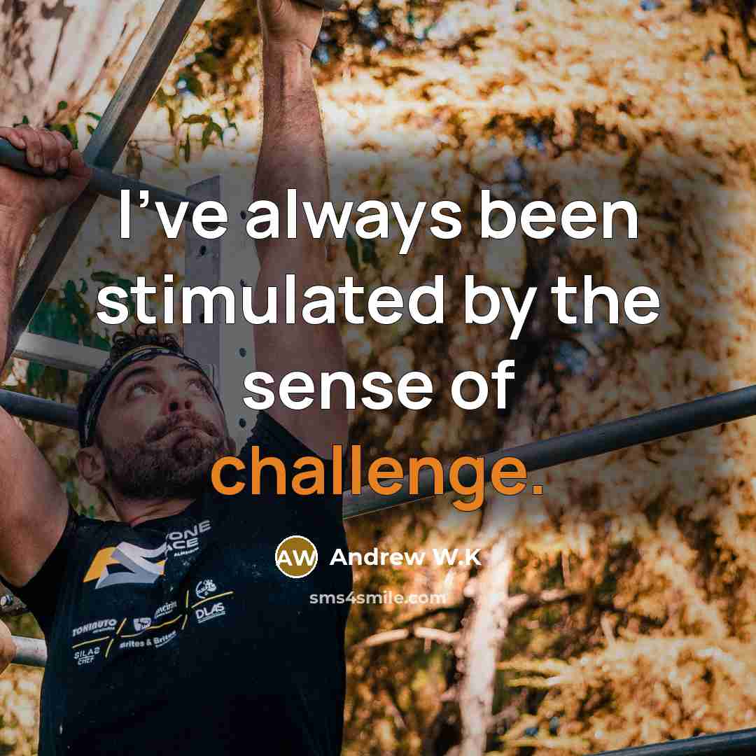 “I've always been stimulated by the sense of challenge.…” quote by Andrew W.K