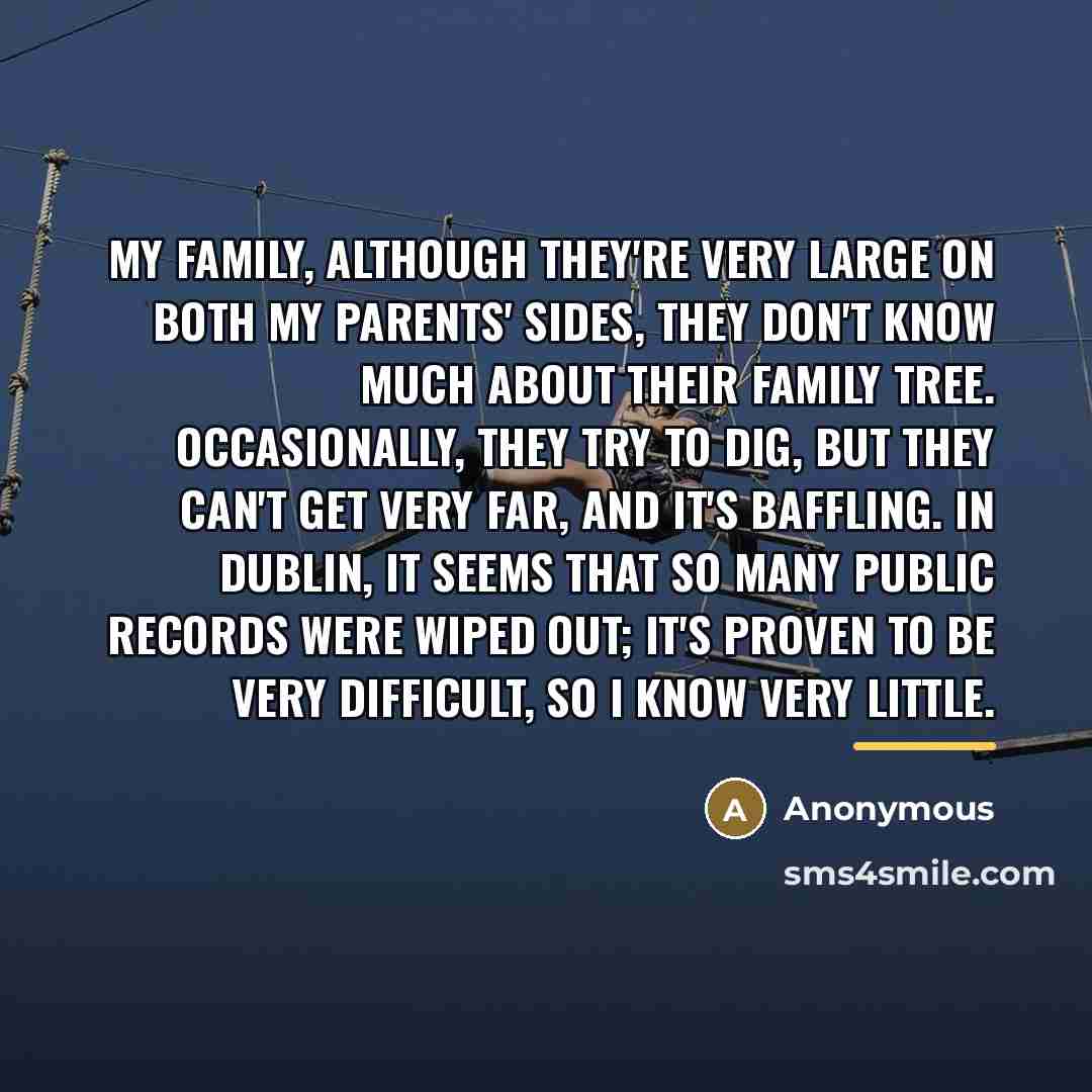 “My family, although they're very large on both my parents'…” quote by Anonymous